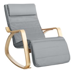 Mecedora con reposabrazos de madera de abedul de color gris…