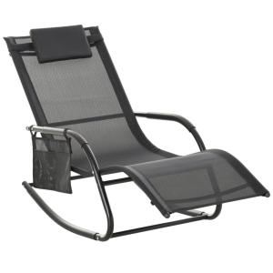 Mecedora de exterior 150x62x88 cm negro