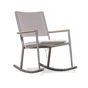 Mecedora de jardín de aluminio y lona de plástico