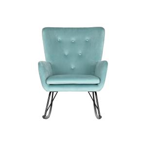 Mecedora de poliester y metal en azul 68x90x92cm