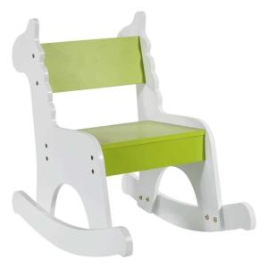 Mecedora infantil de madera con lacado verde 33x55x51.5
