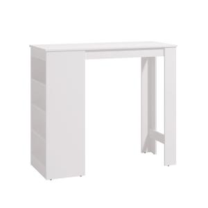 Mesa alta con 4 estantes laterales de melamina en color bla…