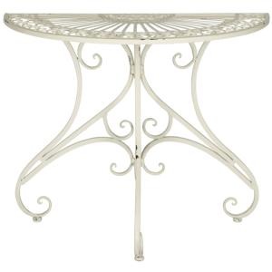 Mesa auxiliar de exterior hierro de blanco antiguo