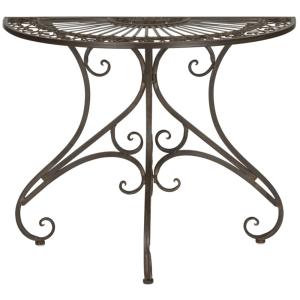 Mesa auxiliar de exterior hierro de marron rustico