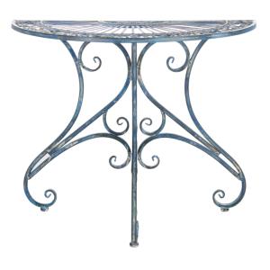 Mesa auxiliar de exterior hierro de marruecos azul