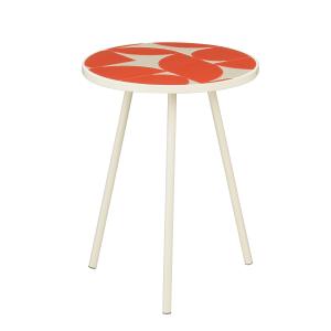 Mesa auxiliar de jardín de metal rojo alt. 51