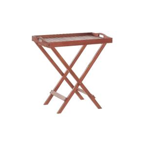 Mesa auxiliar de jardín madera de acacia marrón oscuro