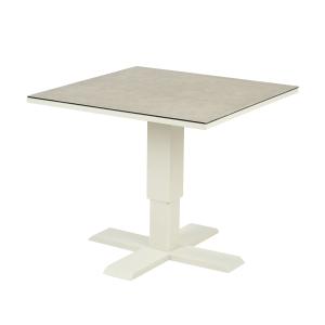 Mesa auxiliar elevable cristal templado blanco envejecido