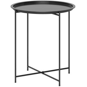 Mesa auxiliar exterior 46x46x50 cm negro