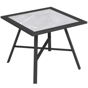 Mesa auxiliar exterior 55x55x46 cm negro y gris