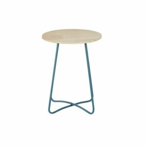 Mesa auxiliar para jardín de madera de hevea y metal color…