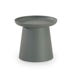 Mesa auxiliar redonda jardín polipropileno d50cm gris