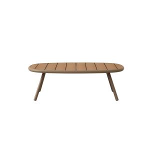 Mesa baja de exterior beige 95x60x30 plástico