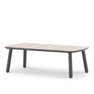 Mesa baja jardín antracita y hpl imitación madera 120x60