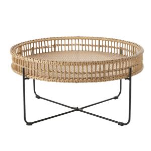 Mesa baja redonda de jardín de resina imitación a mimbre D.…
