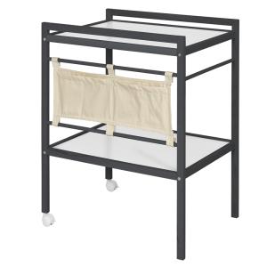 Mesa cambiadora bebé madera maciza y mdf  gris
