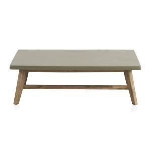 Mesa centro madera de acacia y tapa de cemento ligero gris…