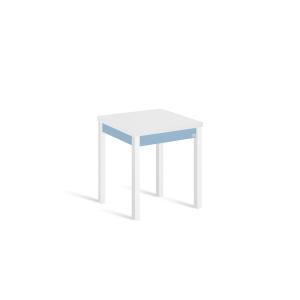 Mesa cocina extensible libro 65(130)x65 cm azul pata blanco