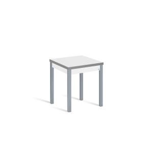 Mesa cocina extensible libro 65(130)x65 cm blanco pata gris