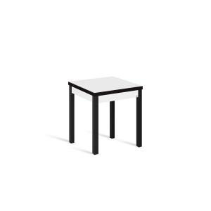 Mesa cocina extensible libro 65(130)x65 cm blanco pata negro