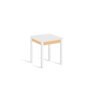 Mesa cocina extensible libro 65(130)x65 cm crema pata blanco