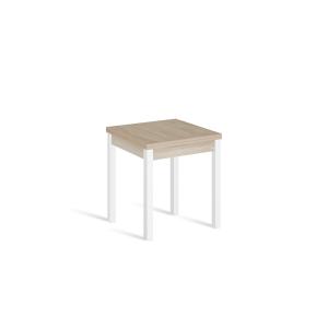 Mesa cocina extensible libro 65(130)x65 cm roble pata blanco