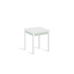 Mesa cocina extensible libro 65(130)x65 cm verde pata blanco