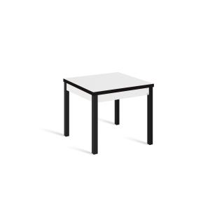 Mesa cocina extensible libro 80(160)x80 cm blanco pata negro