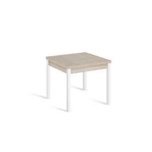 Mesa cocina extensible libro 80(160)x80 cm roble pata blanco