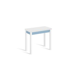 Mesa cocina extensible libro 80x40(80) cm azul pata blanco