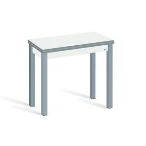 Mesa cocina extensible libro 80x40(80) cm blanco pata gris