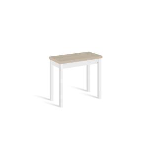 Mesa cocina extensible libro 80x40(80) cm roble pata blanco