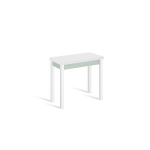 Mesa cocina extensible libro 80x40(80) cm verde pata blanco