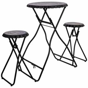 Mesa con taburetes plegable de metal  148x60x102h cm