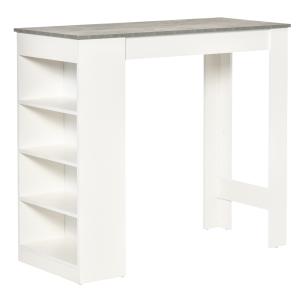 Mesa de bar 115x50x102.7 cm blanco y gris