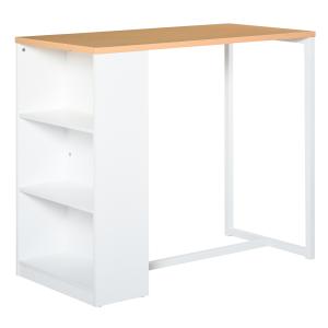 Mesa de bar 115x55x100 cm blanco, roble