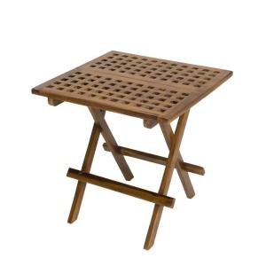 Mesa de centro de jardín cuadrada plegable de madera de tec…
