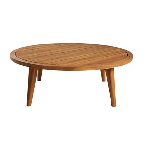 Mesa de centro de jardín redonda de madera de acacia maciza