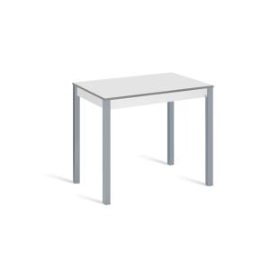 Mesa de cocina alta fija 100x60 cm blanco pata gris