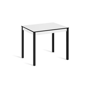 Mesa de cocina alta fija 100x60 cm blanco pata negro