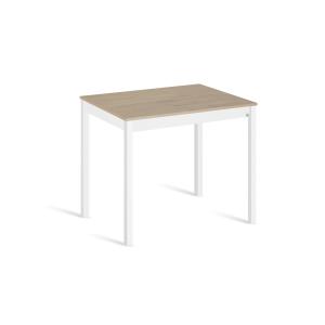 Mesa de cocina alta fija 100x60 cm roble pata blanco