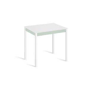 Mesa de cocina alta fija 100x60 cm verde pata blanco