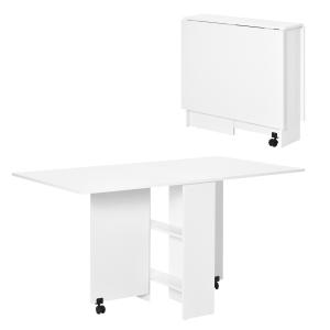 Mesa de comedor plegable 75 x 140 x 74 cm color blanco