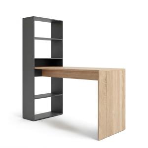 Mesa de escritorio con estantería 120x50 cm Gris Grafito Ro…