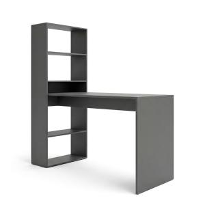 Mesa de escritorio con estantería 120x50 cm melamina Gris G…
