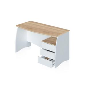 Mesa de escritorio elan 3 cajones melamina, blanco artik