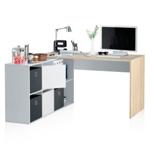 Mesa de escritorio melamina, blanco artik, 203 x 74 x 66