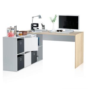 Mesa de escritorio multiposición 136x139 cm Blanco Artik Ro…