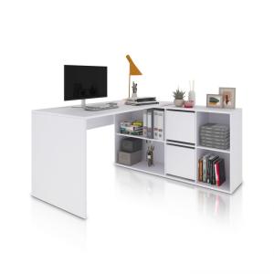 Mesa de escritorio multiposición 136x139 cm melamina Blanco…