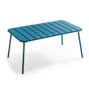 Mesa de jardín de acero azul pacífico